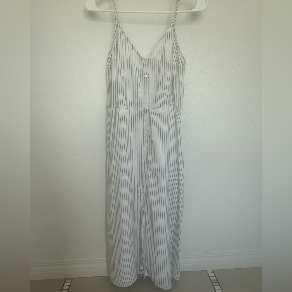 Abercrombie & Fitch White Striped MIDI Dress
